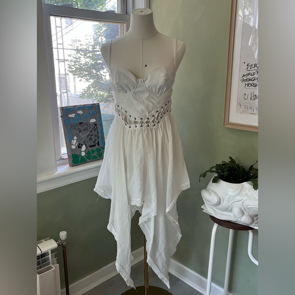 Darker Waves by Dolls Kill lace up corset dress